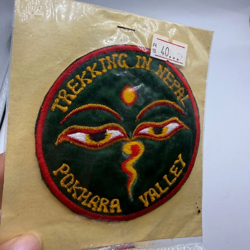 Vintage Trekking in Nepal Himalaya Souvenir Patches Pokhara Ghandrung Set of 4